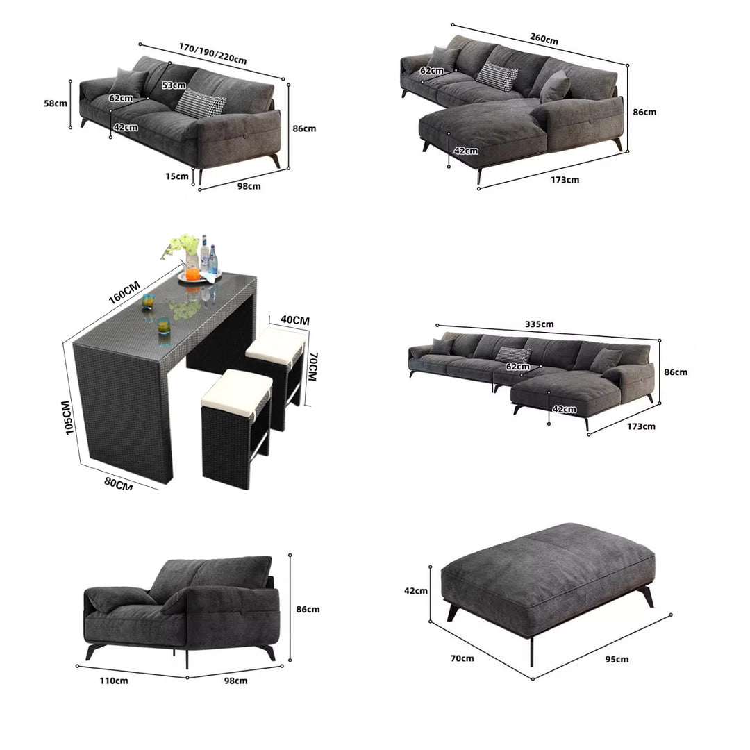 MAS-3203 Masdio Modern Chenille Fabric Sofa