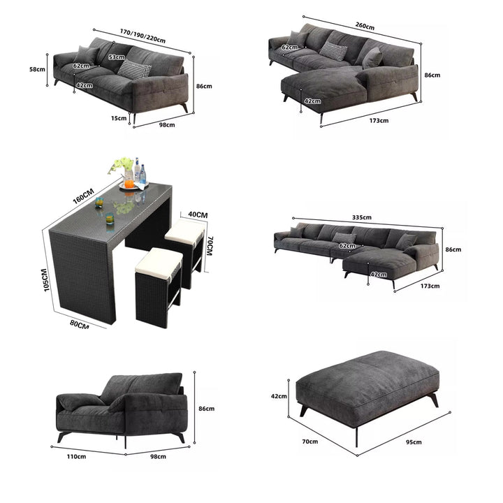 MAS-3203 Masdio Modern Chenille Fabric Sofa