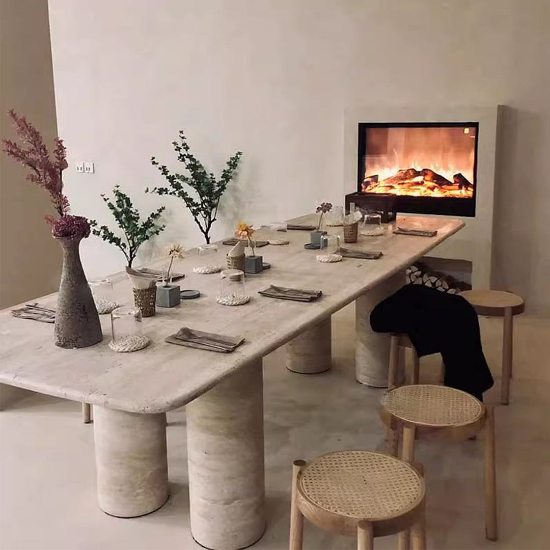 MAS-3251 Masdio Wabi Sabi Travertine Dining Table