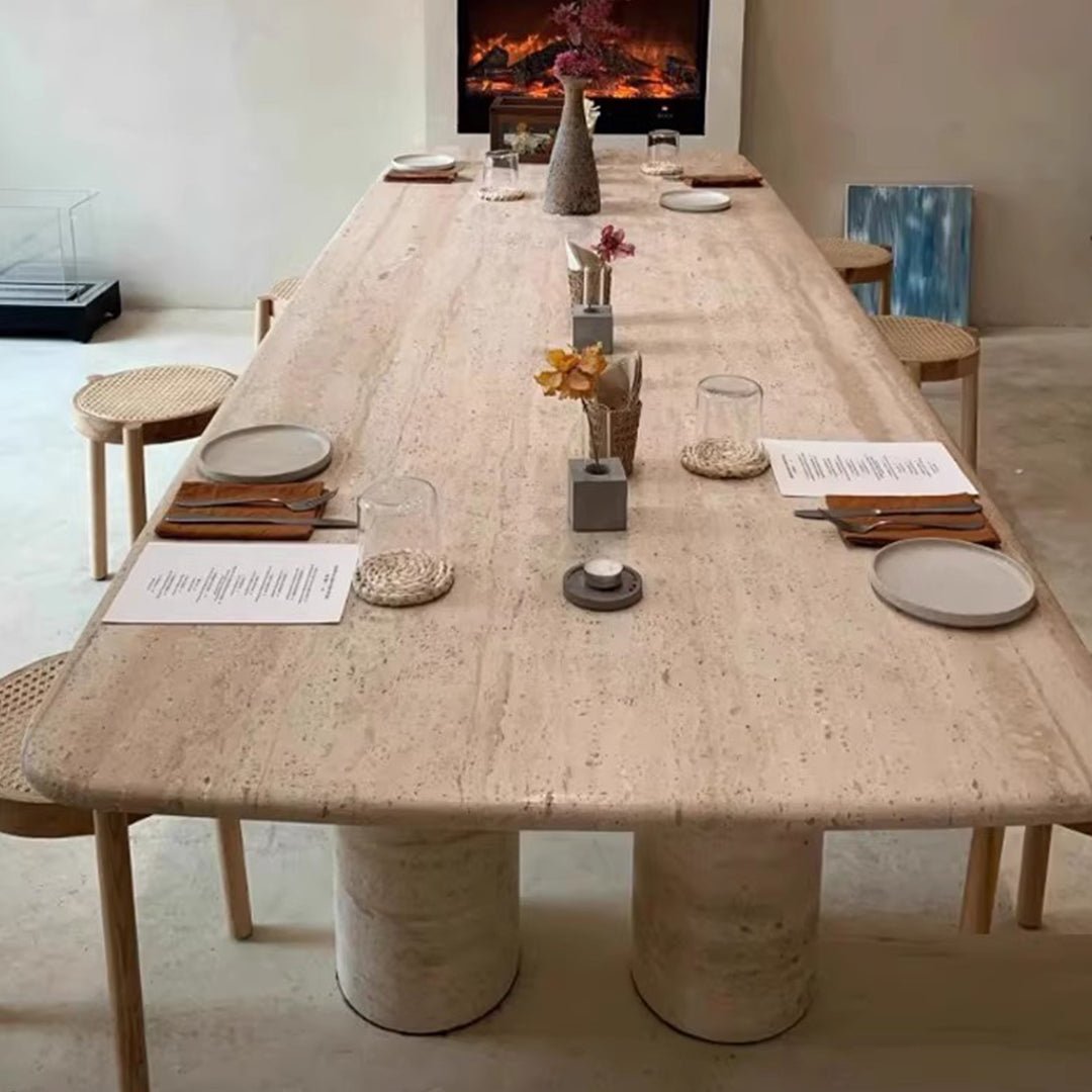 MAS-3251 Masdio Wabi Sabi Travertine Dining Table