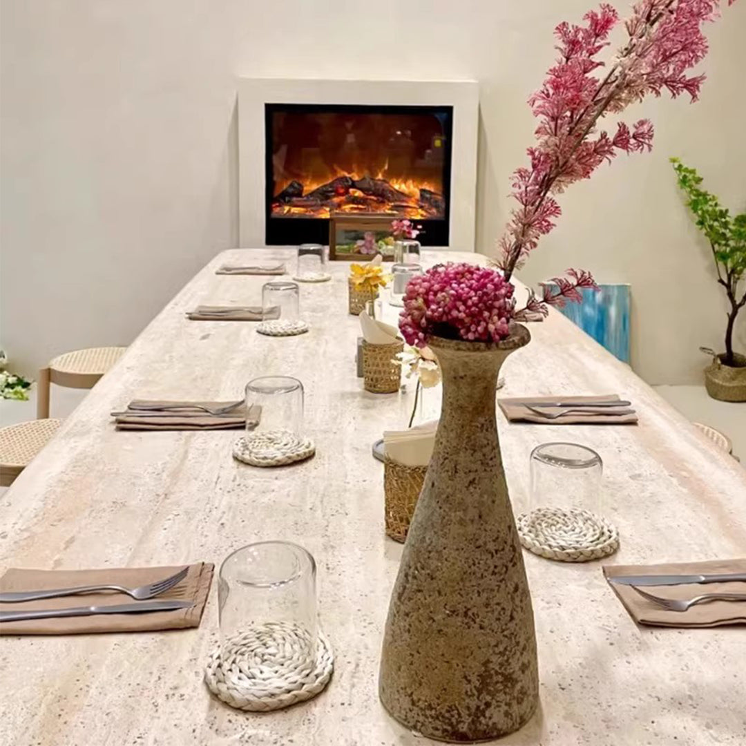 MAS-3251 Masdio Wabi Sabi Travertine Dining Table