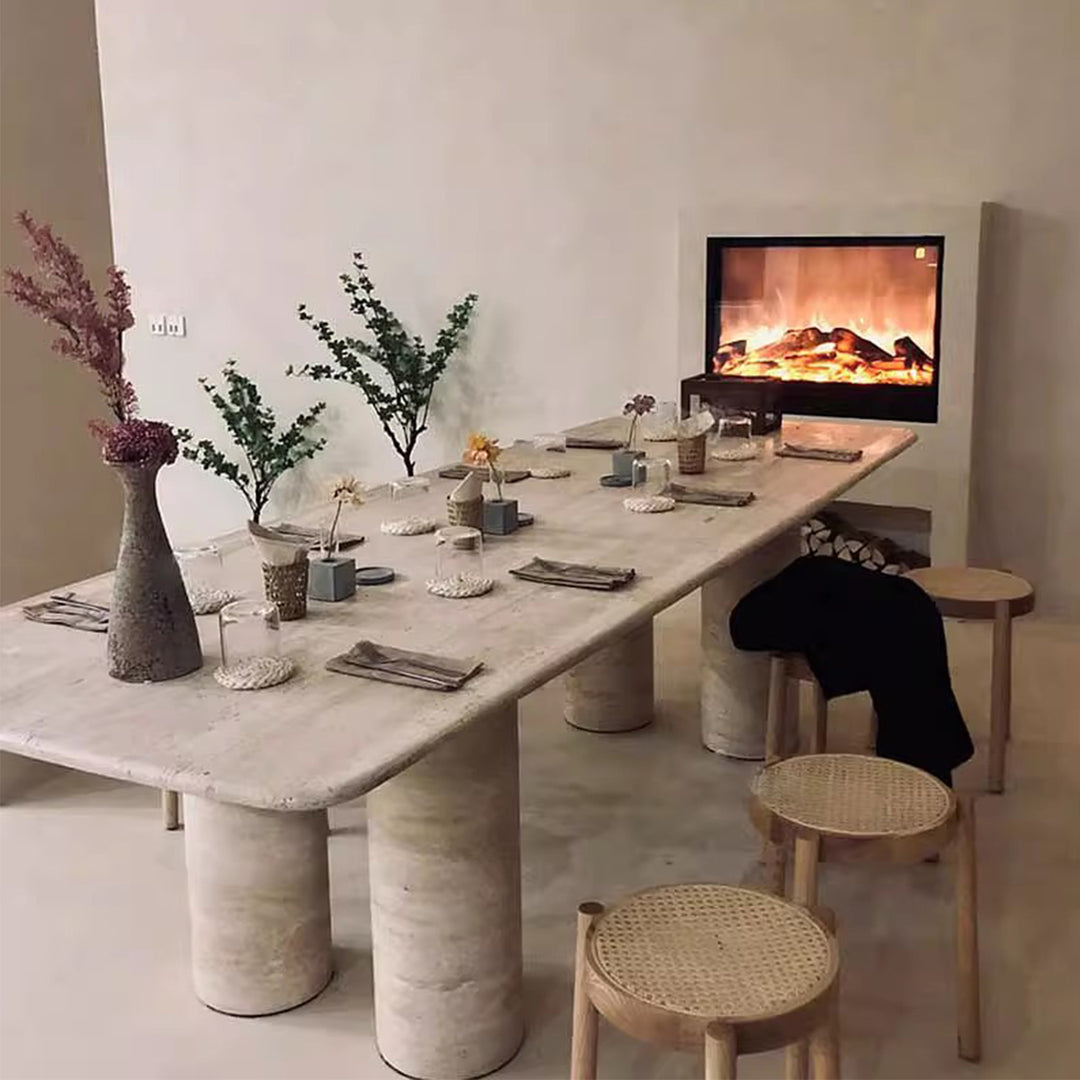 MAS-3251 Masdio Wabi Sabi Travertine Dining Table