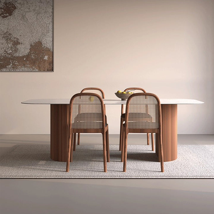 MAS-3256 Masdio Modern Travertine Dining Table