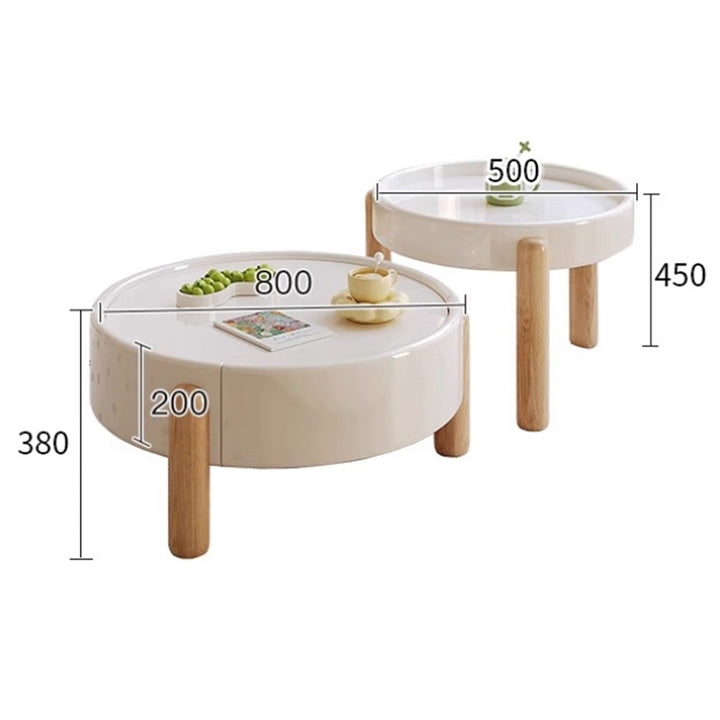 MAS-3268 Masdio Japandi Solid Wood Round Coffee Table