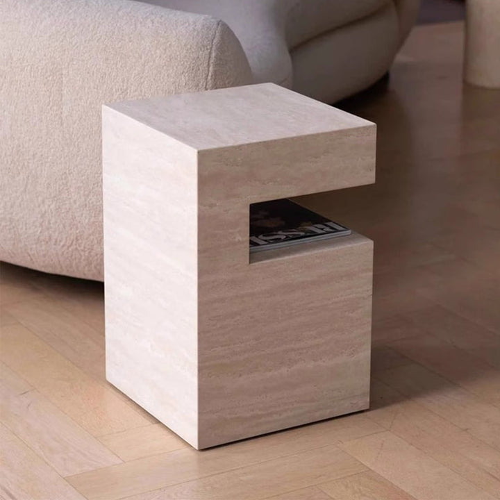 MAS-3278 Masdio Modern Travertine Side Table