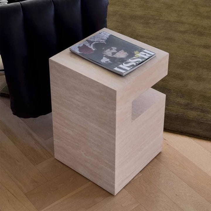 MAS-3278 Masdio Modern Travertine Side Table