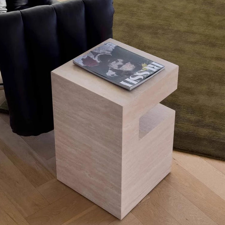 MAS-3278 Masdio Modern Travertine Side Table