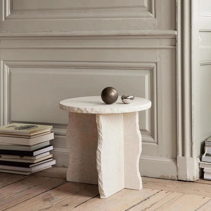 MAS-3280 Masdio Modern Travertine Side Table