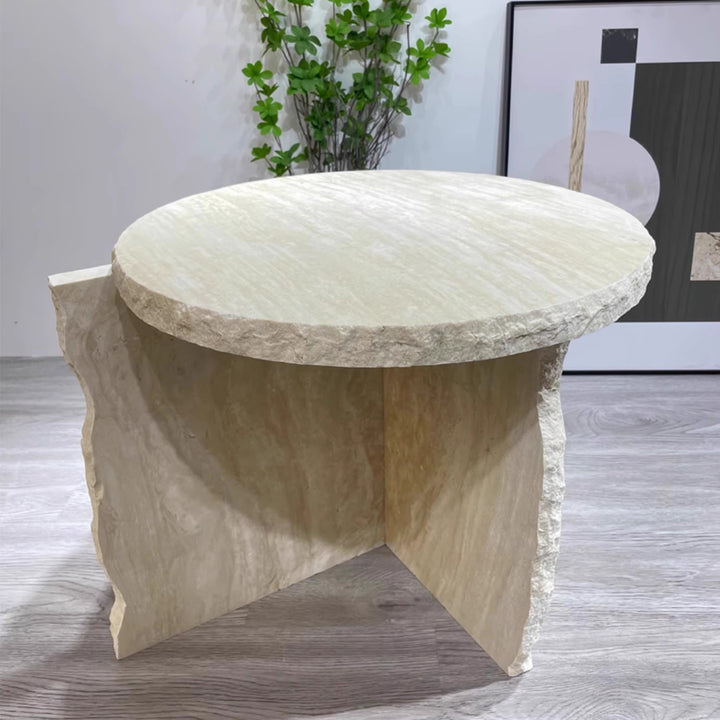 MAS-3280 Masdio Modern Travertine Side Table
