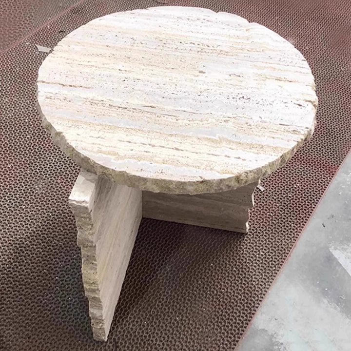 MAS-3280 Masdio Modern Travertine Side Table