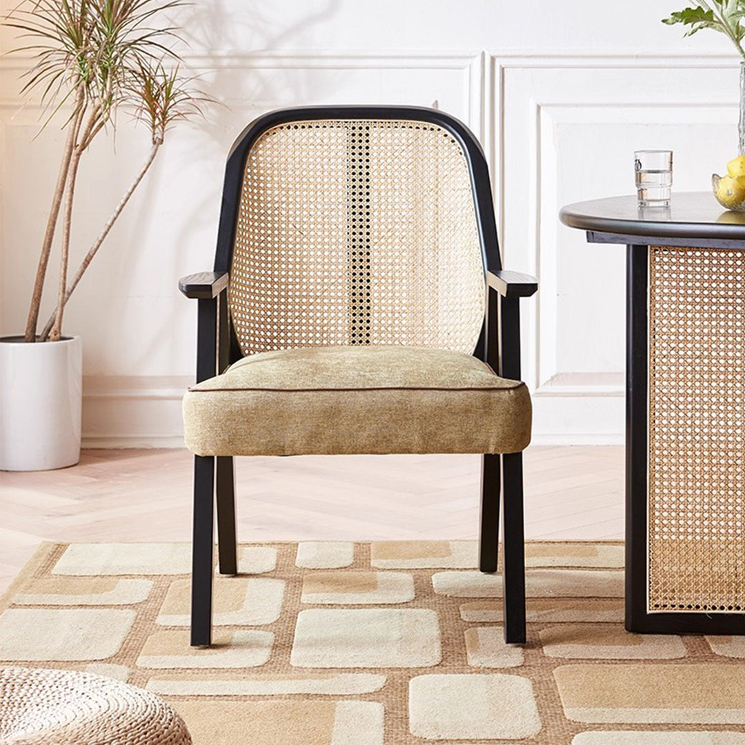 MAS-3290 Masdio Black Rattan Round Dininng Table, Chair