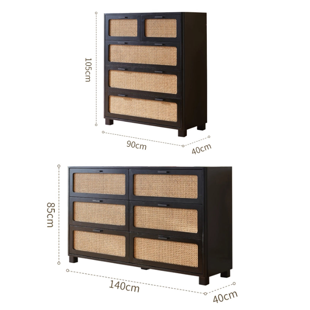MAS-3303 Masdio Solid Black Rattan Ashwood