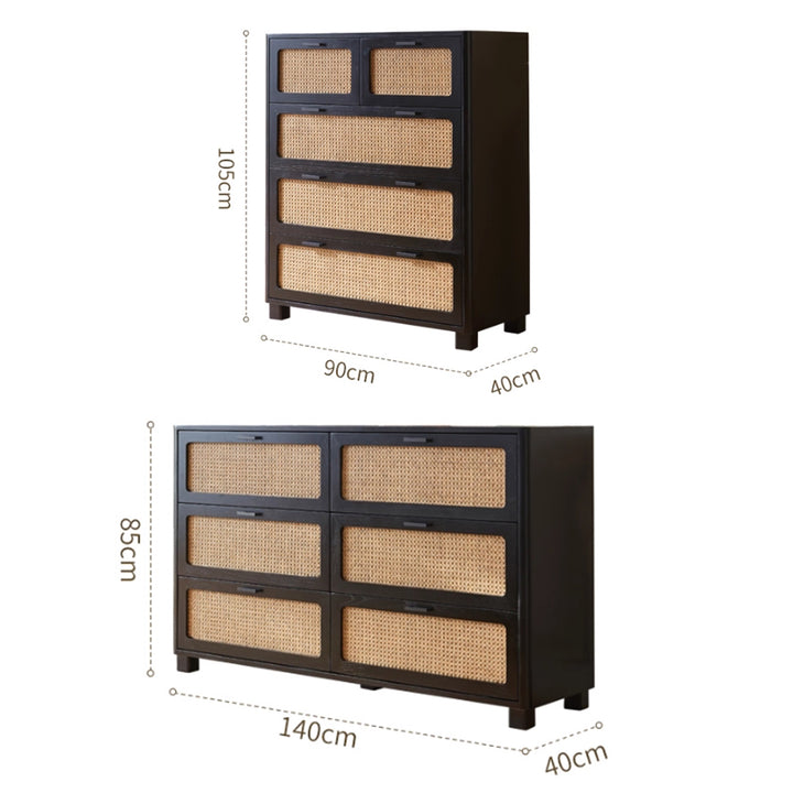 MAS-3303 Masdio Solid Black Rattan Ashwood