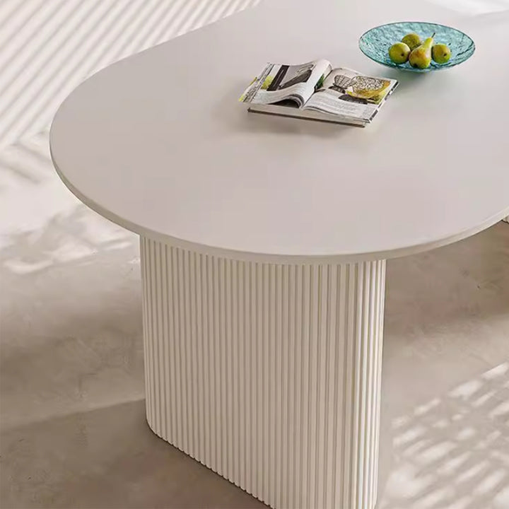 MAS-3305 Masdio Luxury white Stone Slate dining table and chairs