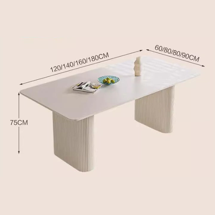 MAS-3305 Masdio Luxury white Stone Slate dining table and chairs