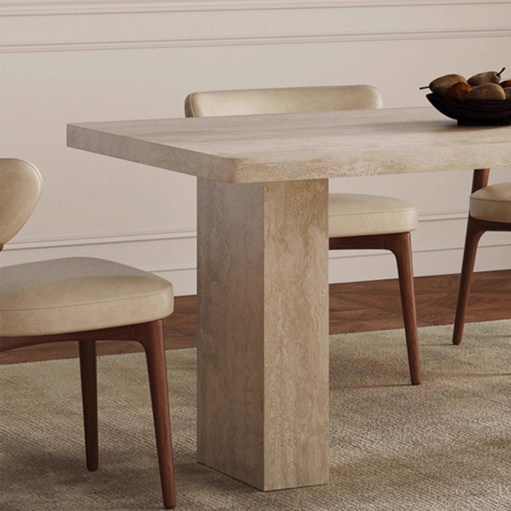 MAS-3306 Masdio Travertine Dining Table and chairs