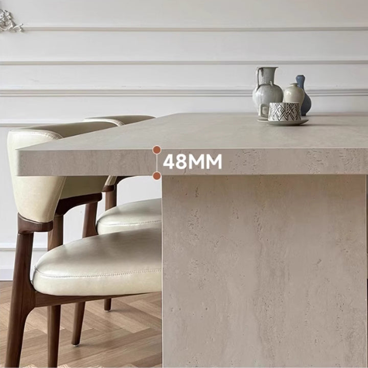 MAS-3306 Masdio Travertine Dining Table and chairs