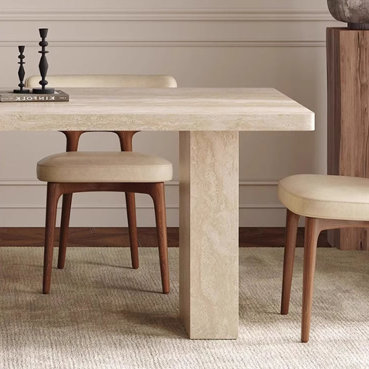MAS-3306 Masdio Travertine Dining Table and chairs