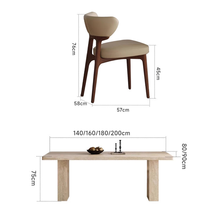 MAS-3306 Masdio Travertine Dining Table and chairs