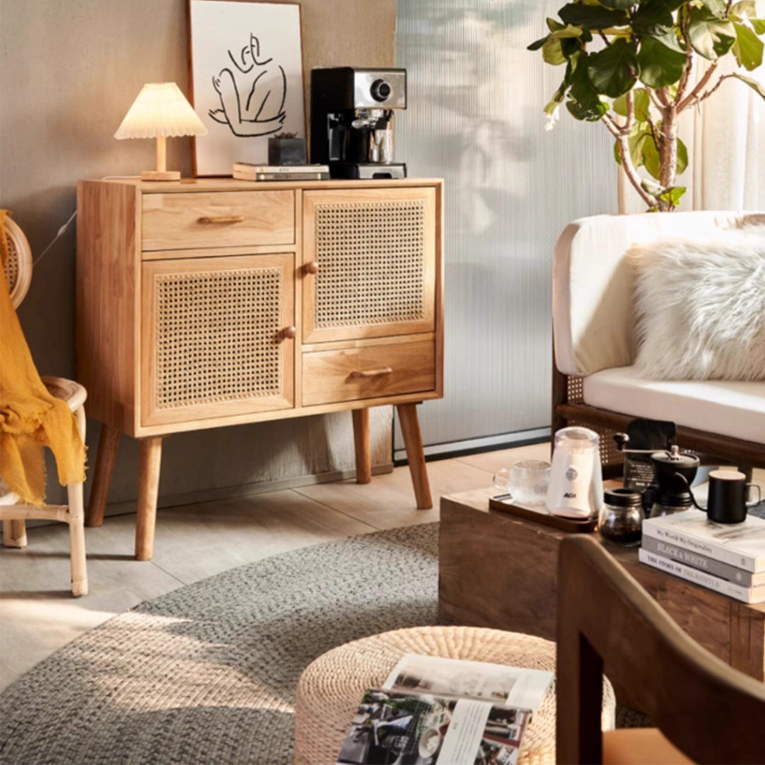 MAS-3310 Masdio Solid Wood Rattan Sideboard