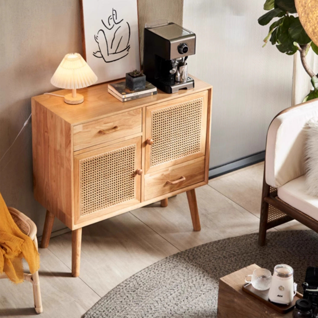MAS-3310 Masdio Solid Wood Rattan Sideboard