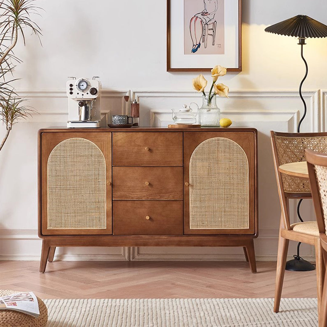 MAS-3311 Masdio Solid Ash Wood Rattan Sideboard