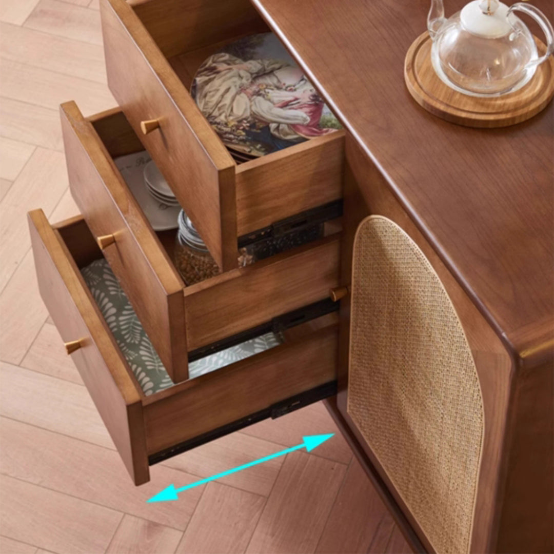 MAS-3311 Masdio Solid Ash Wood Rattan Sideboard