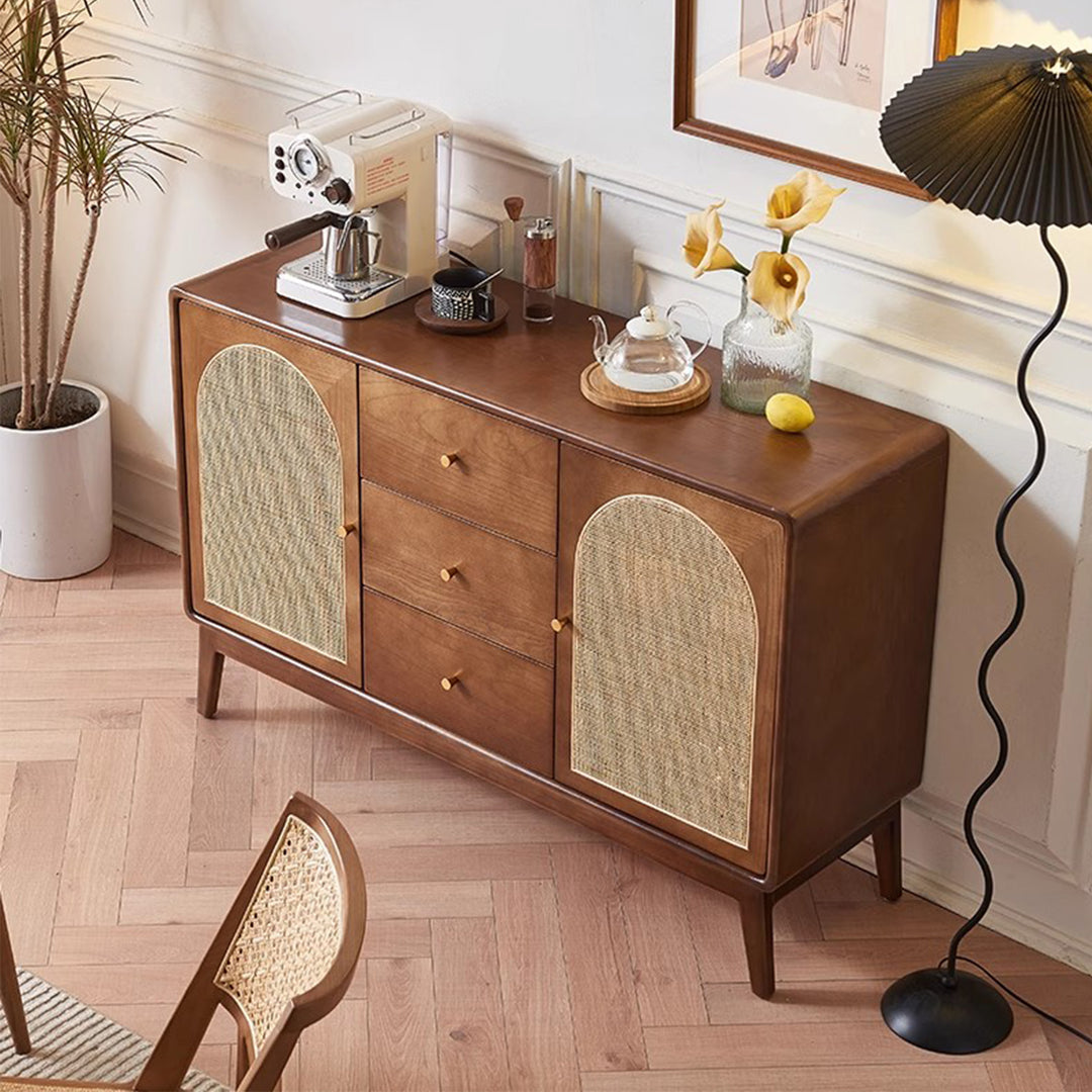 MAS-3311 Masdio Solid Ash Wood Rattan Sideboard