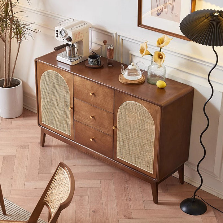 MAS-3311 Masdio Solid Ash Wood Rattan Sideboard