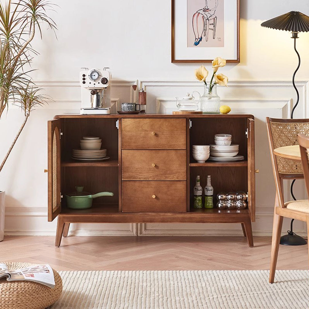 MAS-3311 Masdio Solid Ash Wood Rattan Sideboard