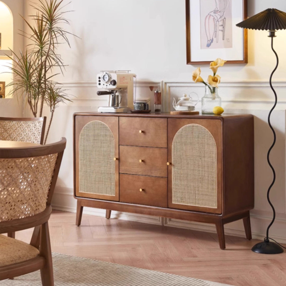 MAS-3311 Masdio Solid Ash Wood Rattan Sideboard