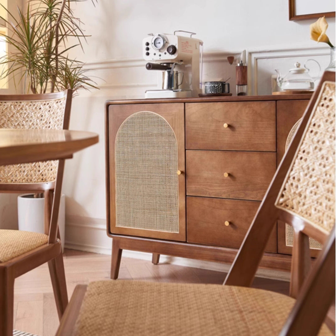 MAS-3311 Masdio Solid Ash Wood Rattan Sideboard