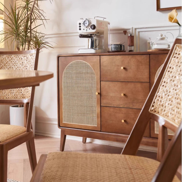 MAS-3311 Masdio Solid Ash Wood Rattan Sideboard