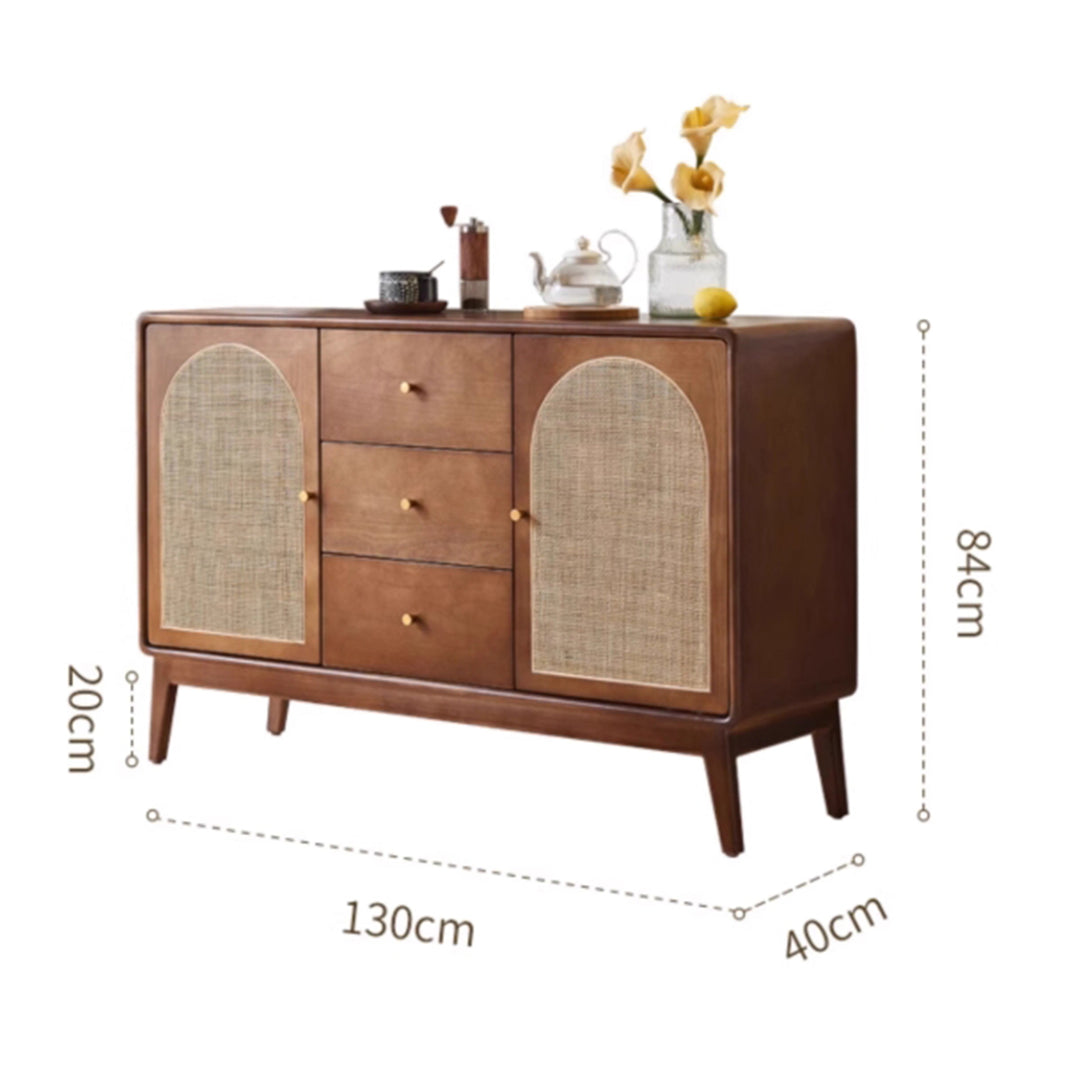 MAS-3311 Masdio Solid Ash Wood Rattan Sideboard