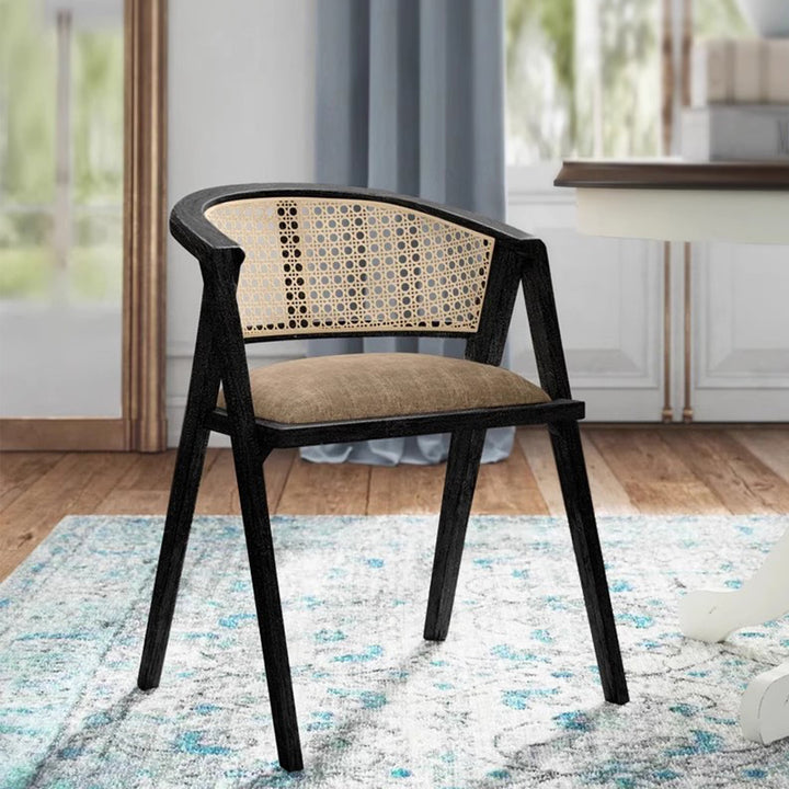 MAS-3313 Masdio Solid Ash Wood Rattan Dining Chair