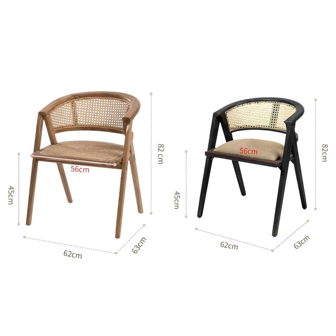 MAS-3313 Masdio Solid Ash Wood Rattan Dining Chair