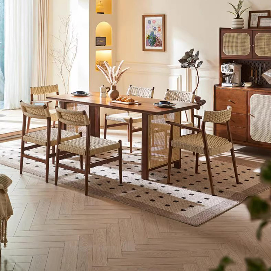 MAS-3316 Masdio Solid Wood Rattan Dining Table