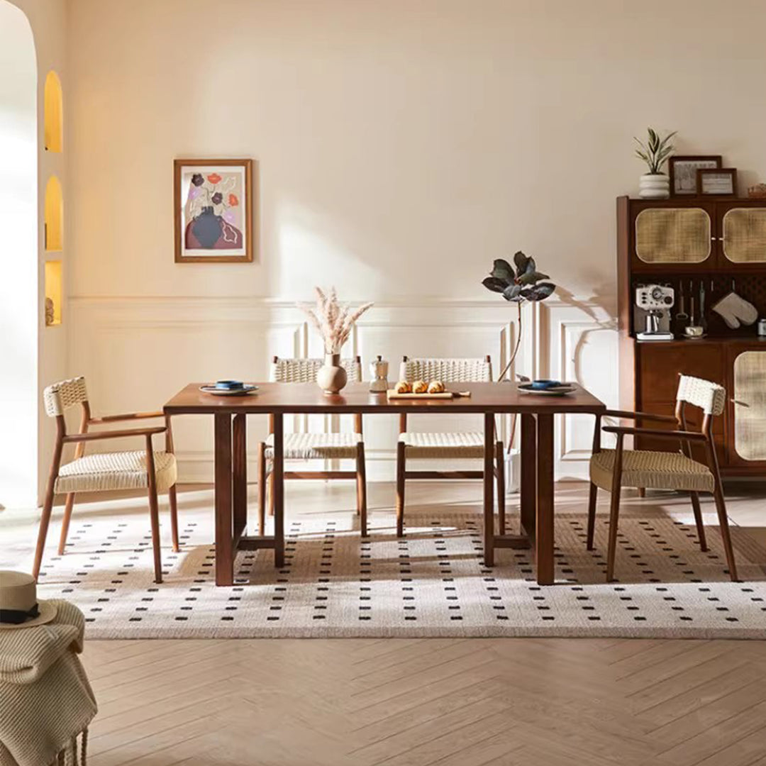 MAS-3316 Masdio Solid Wood Rattan Dining Table