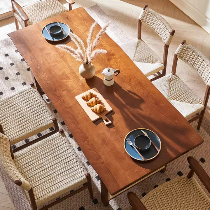 MAS-3316 Masdio Solid Wood Rattan Dining Table