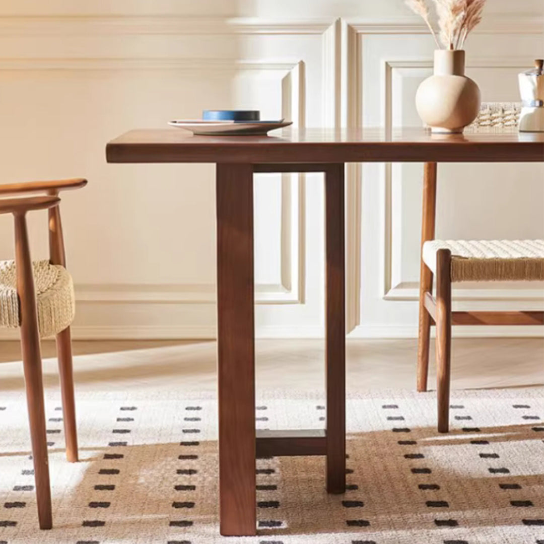 MAS-3316 Masdio Solid Wood Rattan Dining Table
