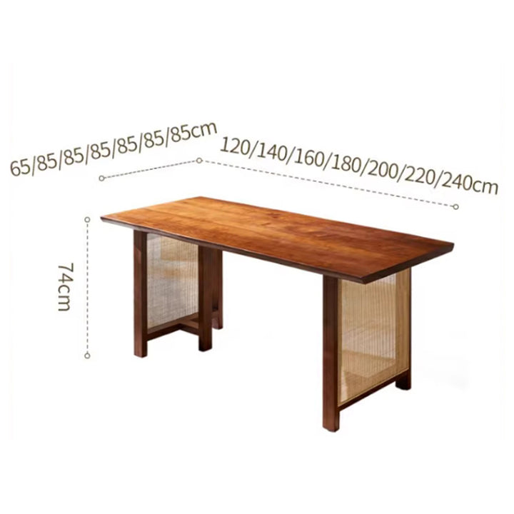 MAS-3316 Masdio Solid Wood Rattan Dining Table