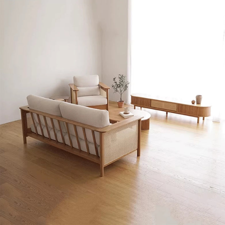MAS-3317 Masdio Solid Wood Rattan Sofa