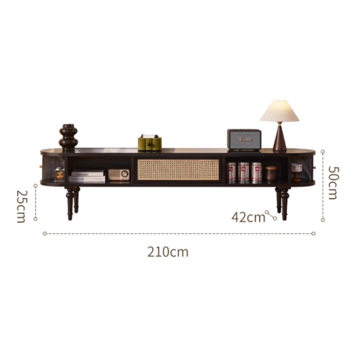MAS-3319 Masdio Black Rattan Tv Console