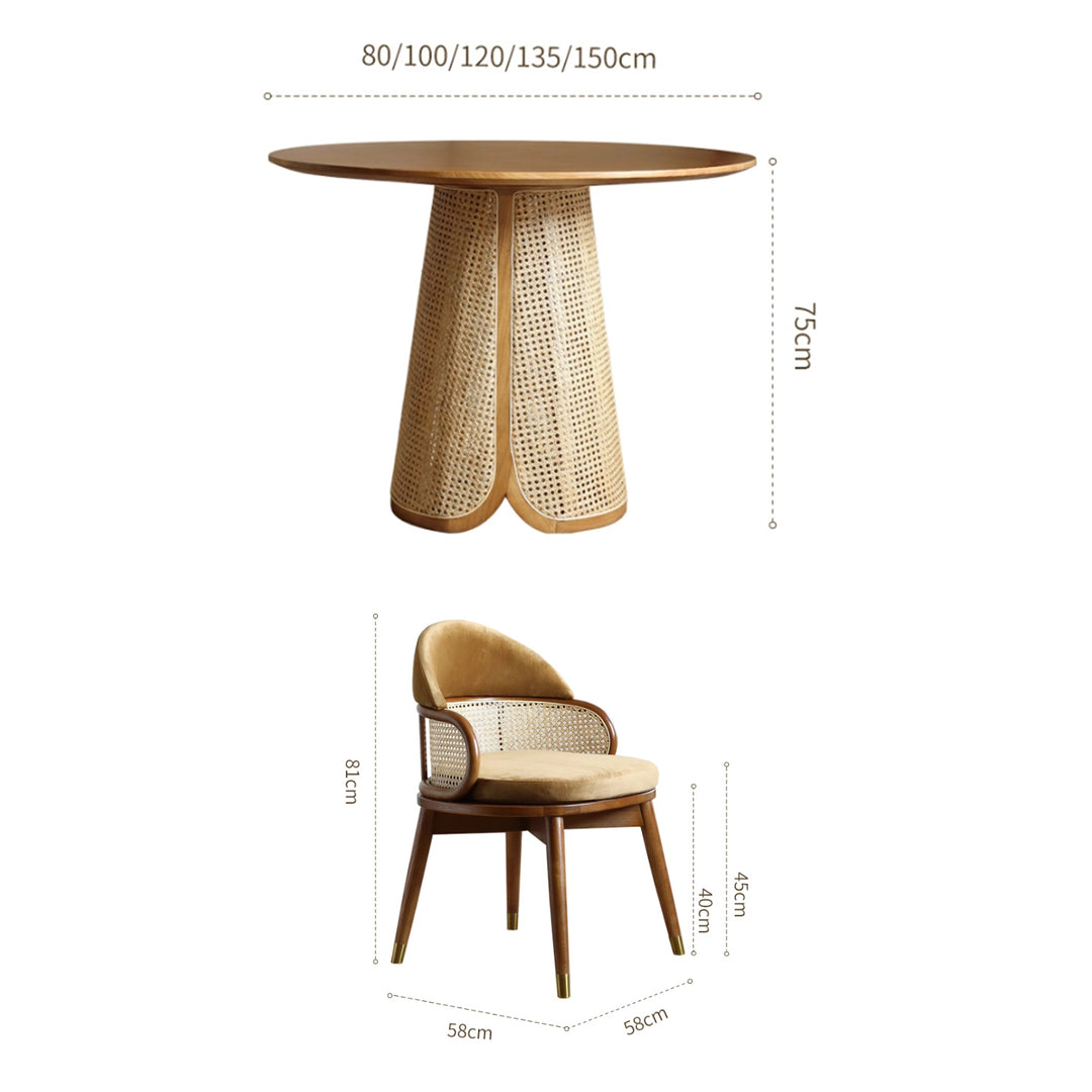 MAS-3322 Masdio Solid Ash Wood Round Dining Table