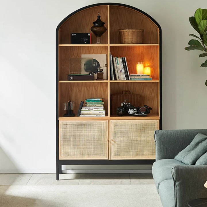 MAS-3324 Masdio Black Rattan Bookshelf