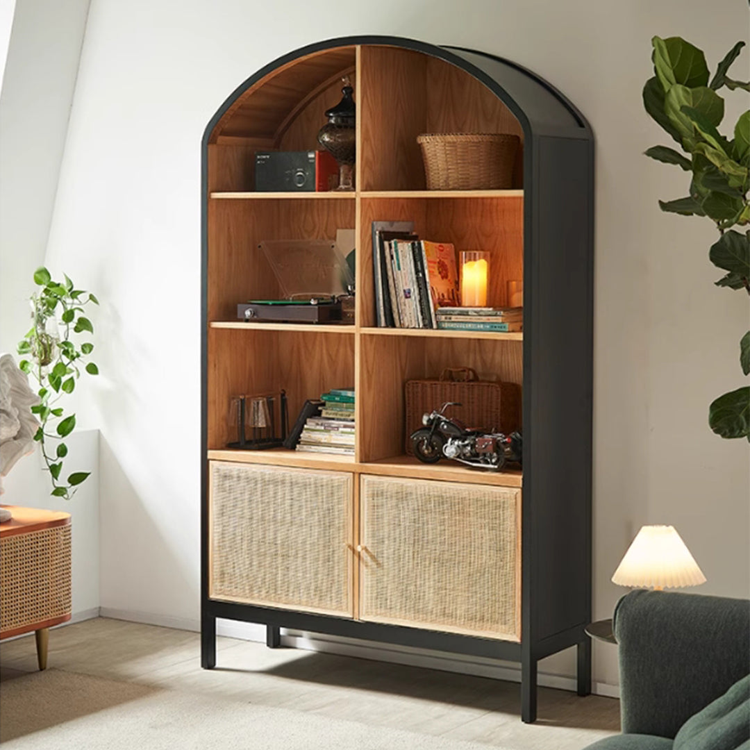 MAS-3324 Masdio Black Rattan Bookshelf