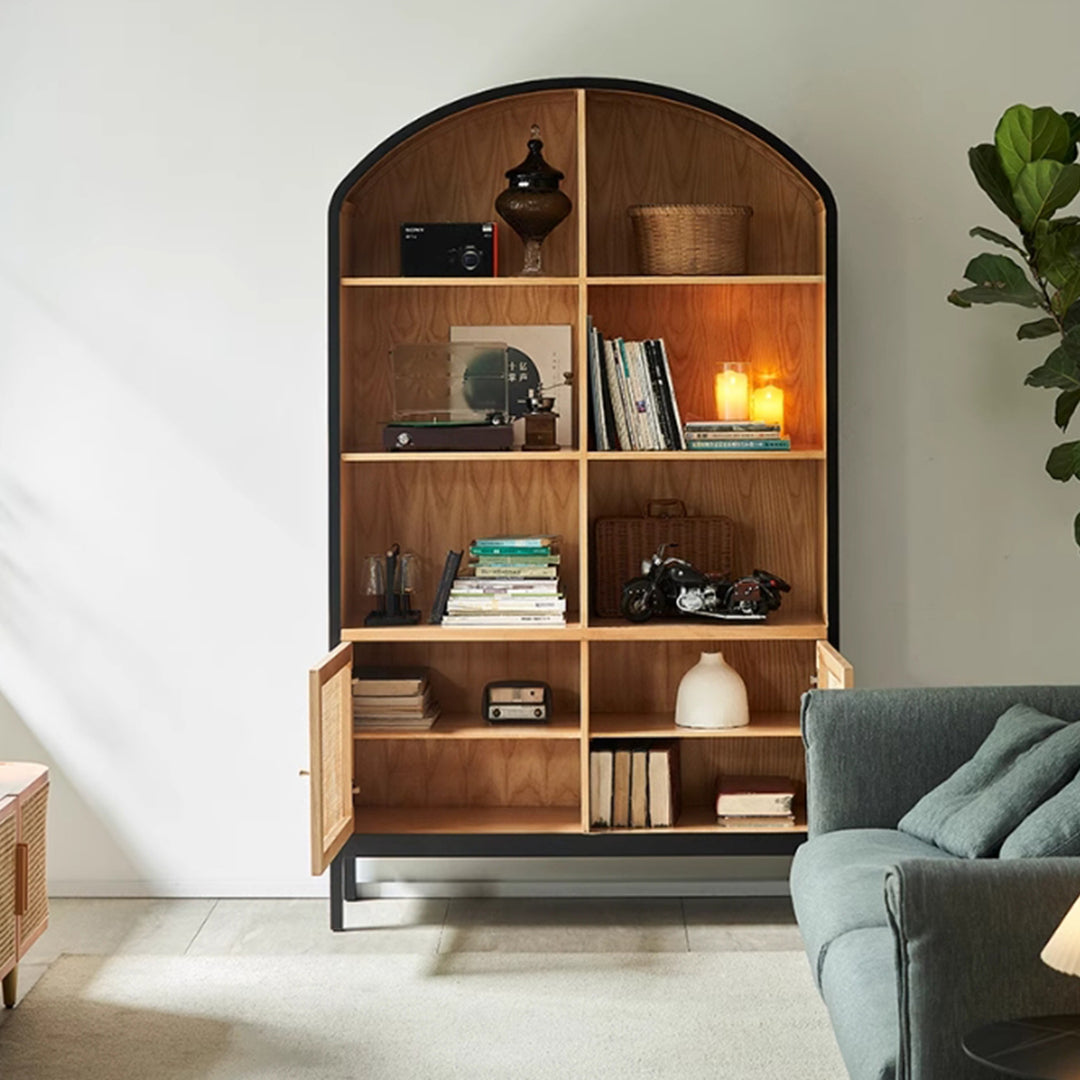 MAS-3324 Masdio Black Rattan Bookshelf