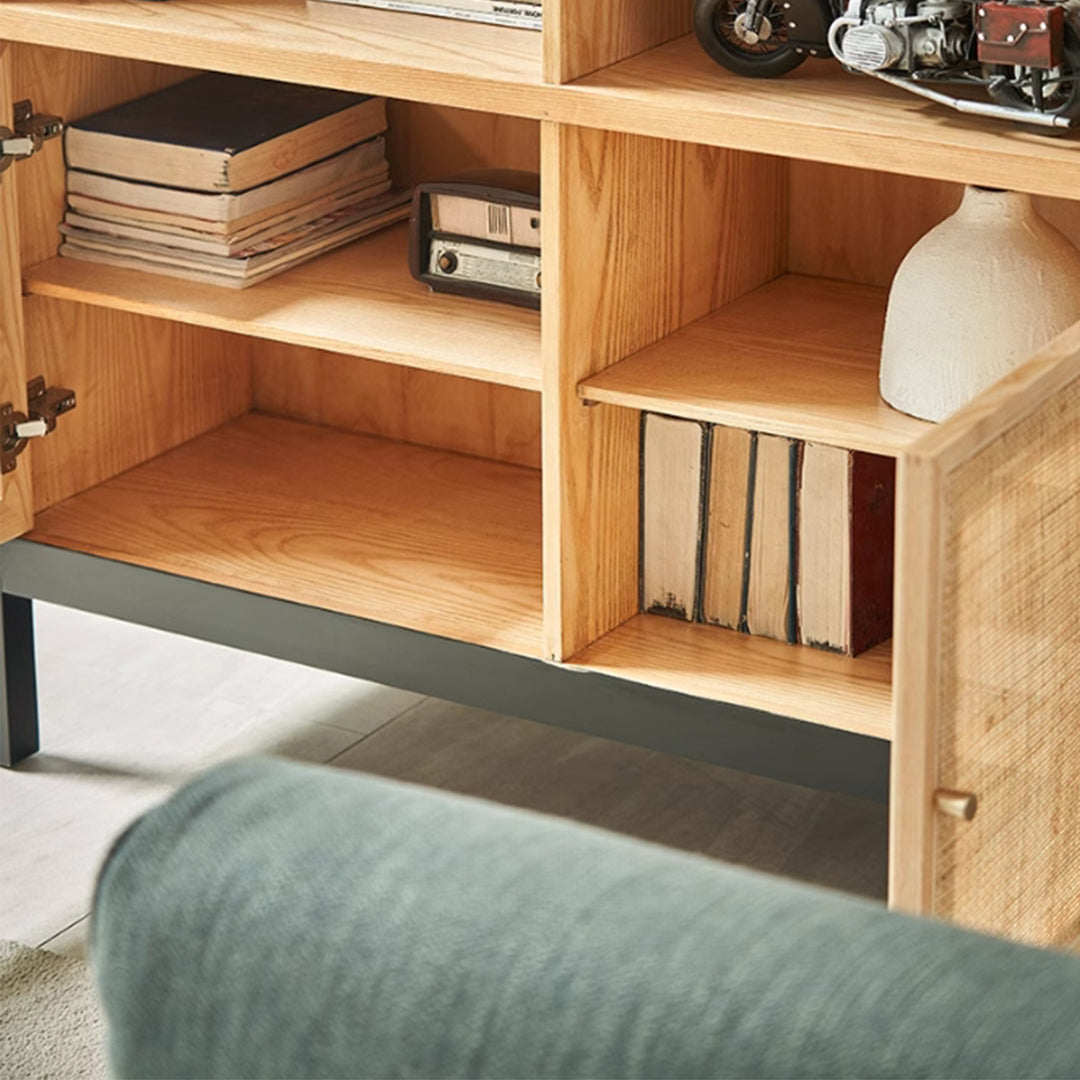 MAS-3324 Masdio Black Rattan Bookshelf