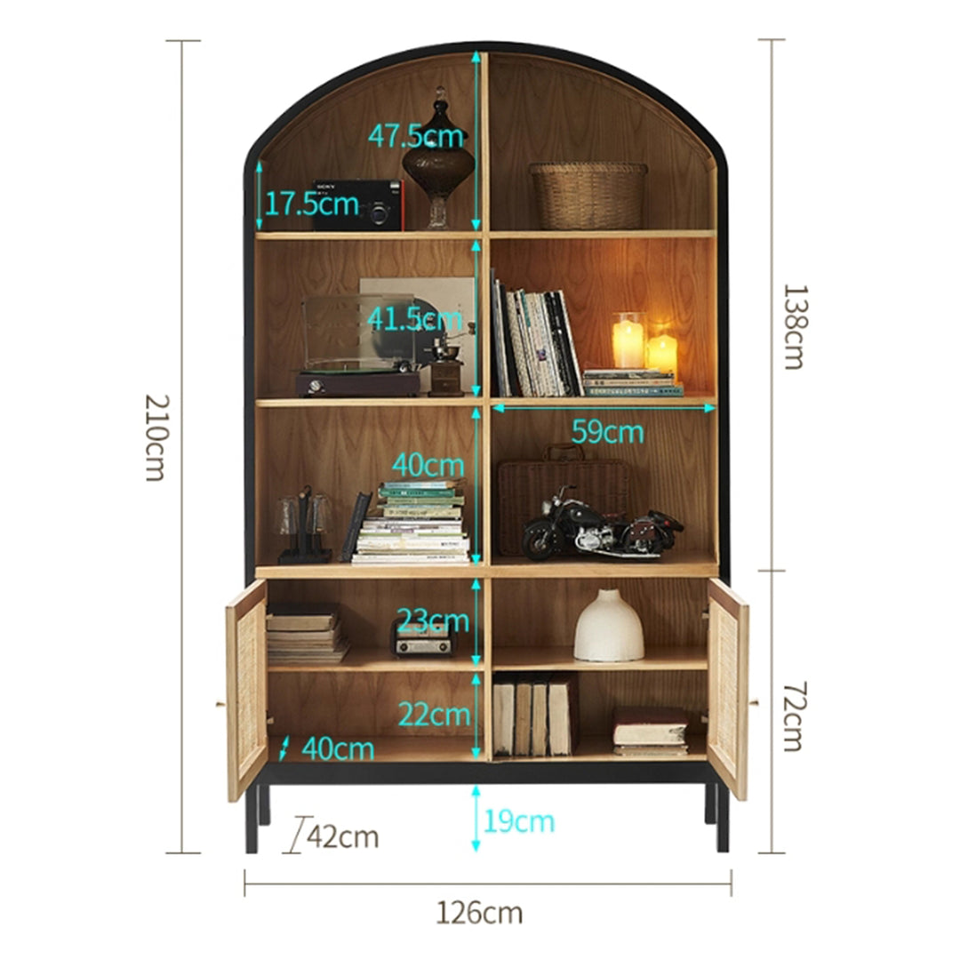MAS-3324 Masdio Black Rattan Bookshelf