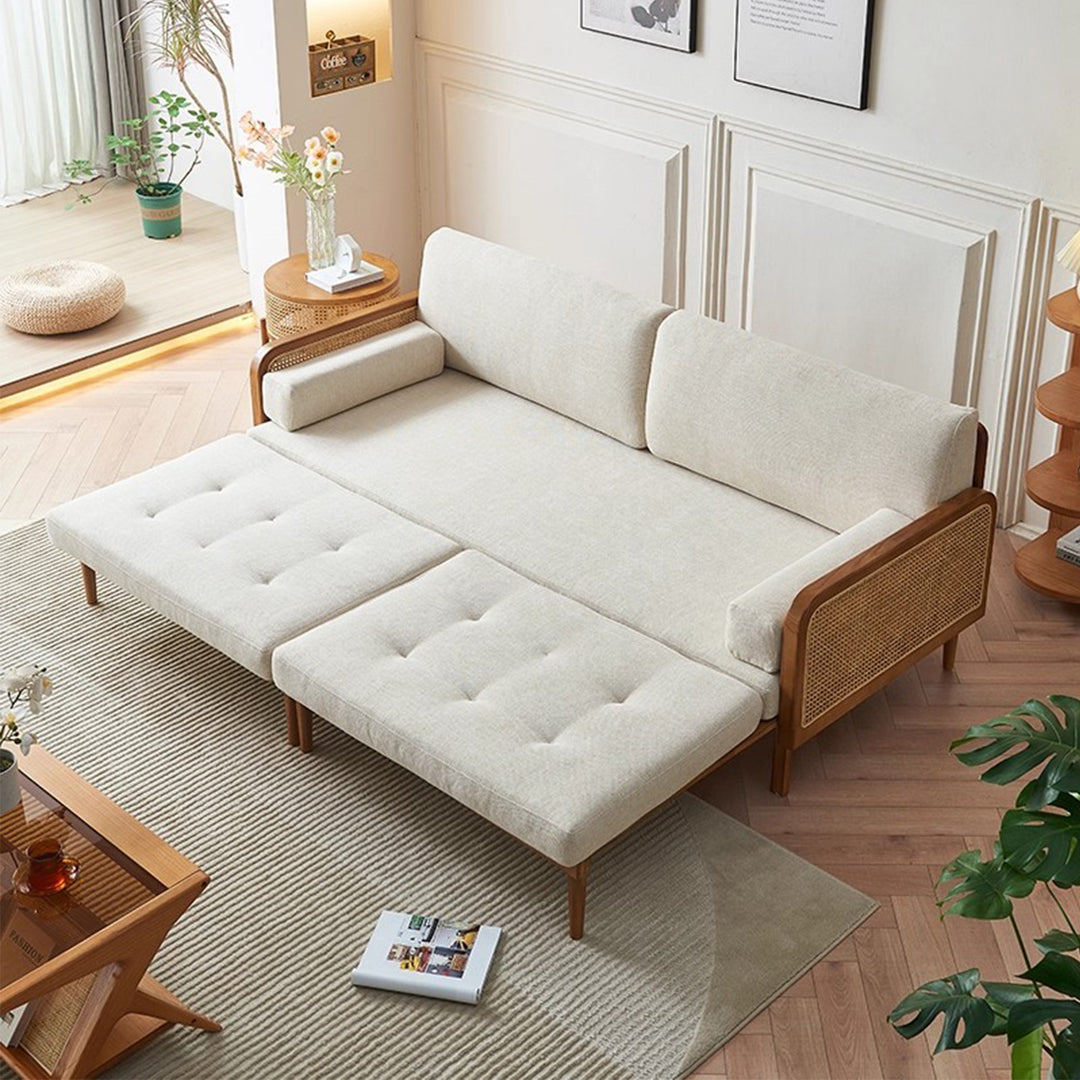 MAS-3325 Masdio Solid Ash Wood Rattan Sofa